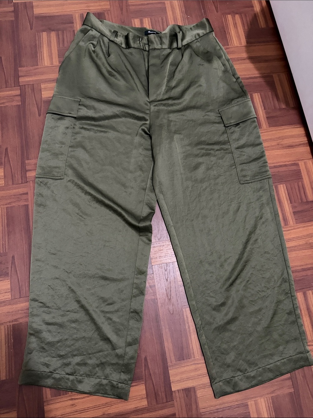 Madewell Olive Green Cargo Wide-Leg Pants